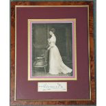 Royalty HM Queen Alexandra signed photograph display wife of King Edward VII a profile photograph of