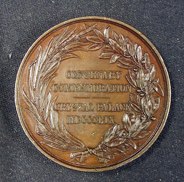 Crystal Palace 'Handel' Centenary Concert Medallion 1859 a commemorative bronze medallion given to a