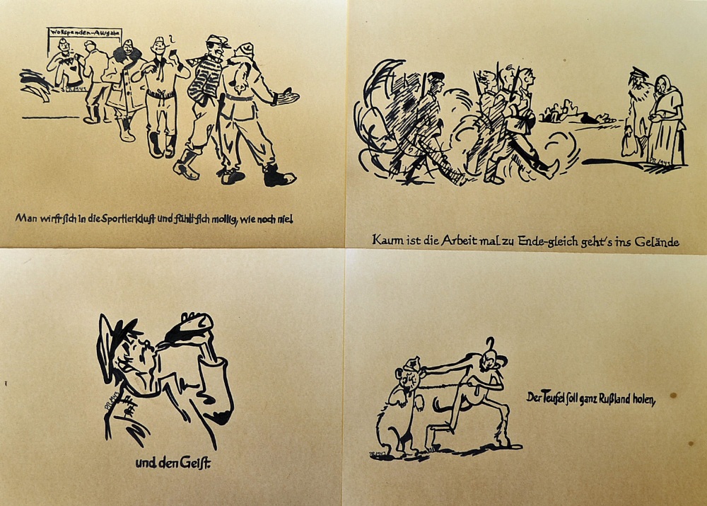 WWII German Propaganda Phillip Rupprecht Original Drawings dated 1943 with 'PR' to all, known as '