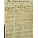 18th Century 'The London Chronicle' Newspapers includes 1766 dated 12 Jun - 24 Jun information