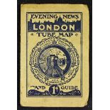 Railway c.1910 Evening News London Tube Map and Guide by George Phillip and Son, with Tramways to