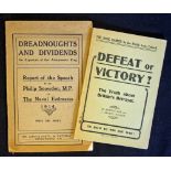 WWI Publications 'Dreadnoughts and Dividends 1914 report of the speech by Mr Phillip Snowden, M.P on