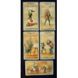 Selection of loose Taddy's Clown cigarette cards slightly worn, without bends