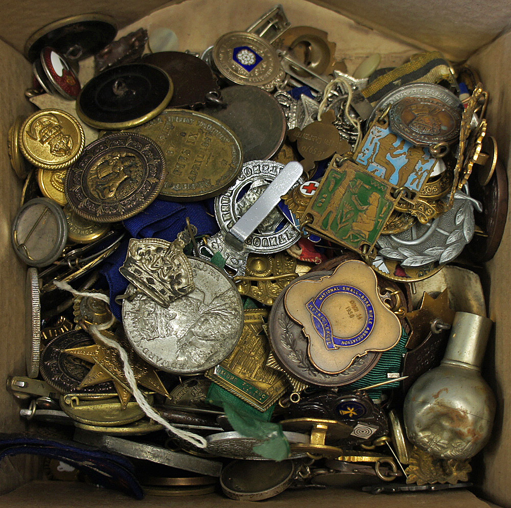 Large Collection of Buttons, Badges, Medallions and Coins worth inspecting (Quantity)