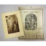 Blotter Almanac 1938/39 t/w a print of Jesus Christ entitled 'My Grace is sufficient for thee',