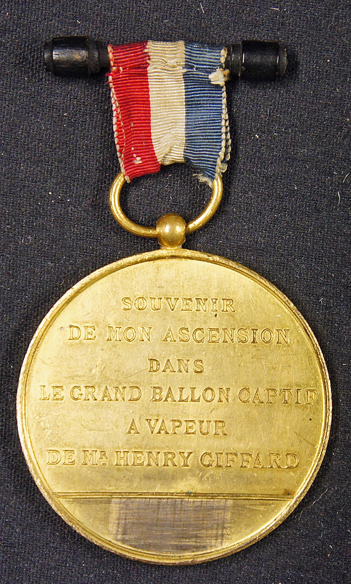 Aviation 1878 'Henry Giffords' Giant Balloon at the Paris Exhibition Medallion the obverse a fine