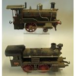 Early 20th Century Bing Live Steam Locomotive with logo to front, t/w a similar example electric