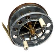 REEL: Rare Improved Coxon Aerial reel, 4" diameter, 8 large holes to faceplate, 6 spoke with tension