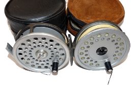 REELS: (2) Hardy Marquis No.7 alloy fly reel, backplate tension regulator, U shaped line guide, good