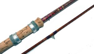 ROD: Rare Oliver's Special split cane carp Rod for Dons of Edmonton, 10', 2 piece, burgundy close
