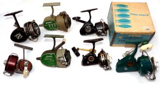 REELS: (7) Collection of seven USA built trout size spinning reels incl. boxed Penn 712 with papers,