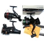 REELS: (3) Abu Garcia Cardinal 855 free spool bait runner type reel, left right hand wind, skirted