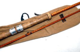ROD: B James & Son England Richard Walker Mk1V Avon 10' 2 piece split cane rod, burgundy close