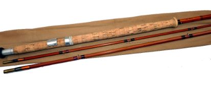 ROD: JS Sharpe The Aberdeen 12' 3 piece split cane salmon fly rod, fine condition, line rate 8,