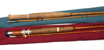 RODS: (2) Pair of Eric Peace hand built split cane trout fly rods, an 7' 2 piece, line rate 4, green