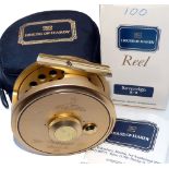 REEL: Hardy Sovereign 8/9 Limited Ed No 100 fly reel, gold finish, counterbalanced handle, twin U