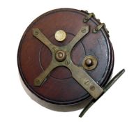 REEL: Rare M Garnett & Son, Dublin, Preedy Patent 503865, brake Nottingham wood/brass reel, Crampton