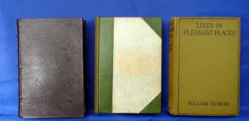 3 x volumes Senior, W - " Pike And Perch" 1st ed 1900, half leather with gilt decoration, good, "