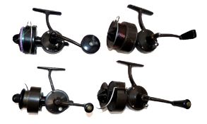 REELS: (4) Collection of 4 Spanish Sagara vintage spinning reels , a Model 47 with half bail arm,