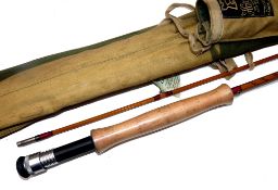 ROD: Fine Hardy The Perfection Palakona 8'6" 2 piece trout fly rod, post numbered, no intermediate