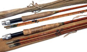 RODS: (2) Hardy The Fairy 9' 3 piece Palakona trout fly rod, No.C11830, agate butt/tip guides, low