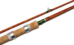 ROD: Sharpe's Scottie The Carp 10' 2 piece split cane rod, fully restored, green close whipped,