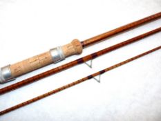 ROD: B James & Son England Avon Perfection 11'3" 3 piece cane river rod, burgundy close whipped, red