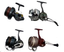 REELS: (4) Collection of 4 French RU vintage spinning reels, Ru Recordette surf casting reel with