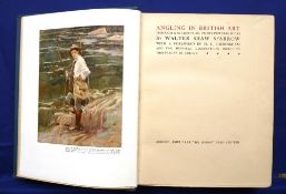 Sparrow, WS - "Angling In British Art" 1st ed 1923, rebound full blue leather edition, ribbed spine,
