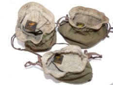 REEL BAGS: (3) Three Hardy Selvyt Pokey reel bags in trout, sea trout and salmon sizes, all with