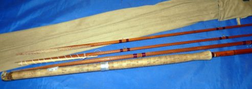ROD: Sharpe's of Aberdeen Scottie 13' 3 piece spliced joint salmon fly rod + spare tip, 2 ring
