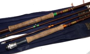 RODS: (2) Hardy Invincible 10'6" 2 piece Fibalite fly rod, line rate 7 and a Hardy Fibalite 9' 2