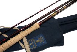 ROD: Hardy Graphite Salmon Fly Deluxe Rod, 15'4" 3 piece, burgundy whipped low bridge guides,