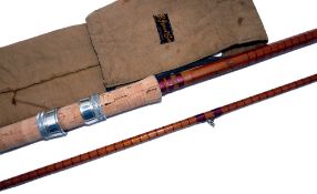 ROD: B James & Sons England Richard Walker Mk 4 S /U split cane rod, 10', 2 piece, burgundy close