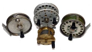 REELS: (4) Collection of four vintage DAM Germany fly reels, DAM Berlin 5000 alloy fly reel3.25"