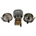 REELS: (4) Collection of four vintage DAM Germany fly reels, DAM Berlin 5000 alloy fly reel3.25"