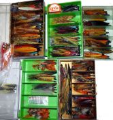 FLIES (QTY & BOXES:(5) Large collection of Waddington style hair wing salmon tube flies ( perhaps