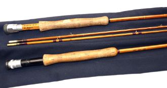 RODS: (2) Pair of Eric Peace hand built split cane trout fly rods, an 8'6" 2 piece, line rate 7,