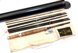 ROD: Hardy Graphite Smuggler 9'5" 8 piece carbon trout fly rod, line rate 7, grey blank, snake
