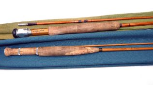 RODS: (2) Pair of Eric Peace hand built split cane trout fly rods, an 8' 2 piece, line rate 6,