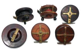 REELS: (6) Collection of 6 assorted Nottingham reels incl. a 4" starback by WR Pape of Newcastle,