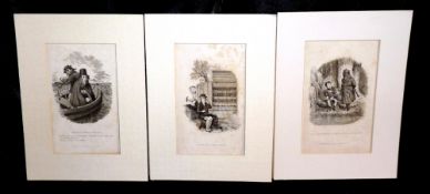 PRINTS: (3) Three early Litho prints of anglers in dubious circumstances? two by Thos. Fry of