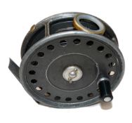 REEL: Hardy St. George Mk2 alloy fly reel, 3.75" diameter, good smoke agate line guide, black