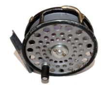 REEL: Early Hardy LRH lightweight trout fly reel, 4 pillar model with early L shaped riveted line