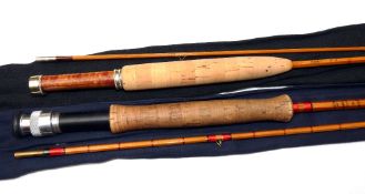 RODS: (2) Eric Peace 6' 2 piece split cane brook trout rod, line rate 3, snake guides invisible