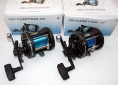 REELS: (2) Pair of Fladen Chieftain 30 lever drag multiplier reels, level wind, free spool and