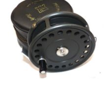 REEL & CASE: (2) Hardy St. John Mk2 alloy fly reel in as new condition, 2 screw latch, black handle,