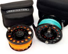 REEL & SPOOL: (2) Redington USA Model AL7/8 large arbour high tech alloy fly reel, counterbalanced