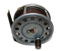 REEL: Hardy Uniqua 4.25" wide drum alloy salmon fly reel, Duplicated Mk2 check, horseshoe latch,