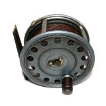 REEL: Hardy Uniqua 4.25" wide drum alloy salmon fly reel, Duplicated Mk2 check, horseshoe latch,